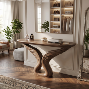 Organic Arch Base Console Table Contemporary Hallway