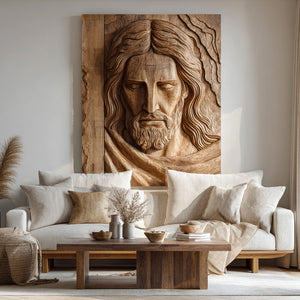 Handcrafted Wooden Religious Relief Wall Art For Living Room