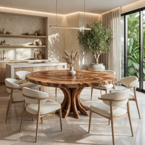 Organic Round Dining Table Inspired Tree Root Base For Dining