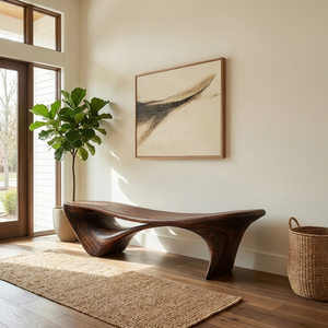 Modern Sculptural Bench For Entryway Or Living Room