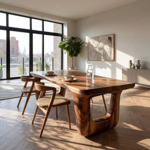 Organic Wooden Dining Table For Dining Room Decor