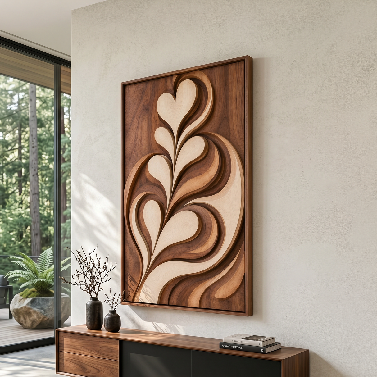Contemporary Latte Leaf Wall Art For Living Room