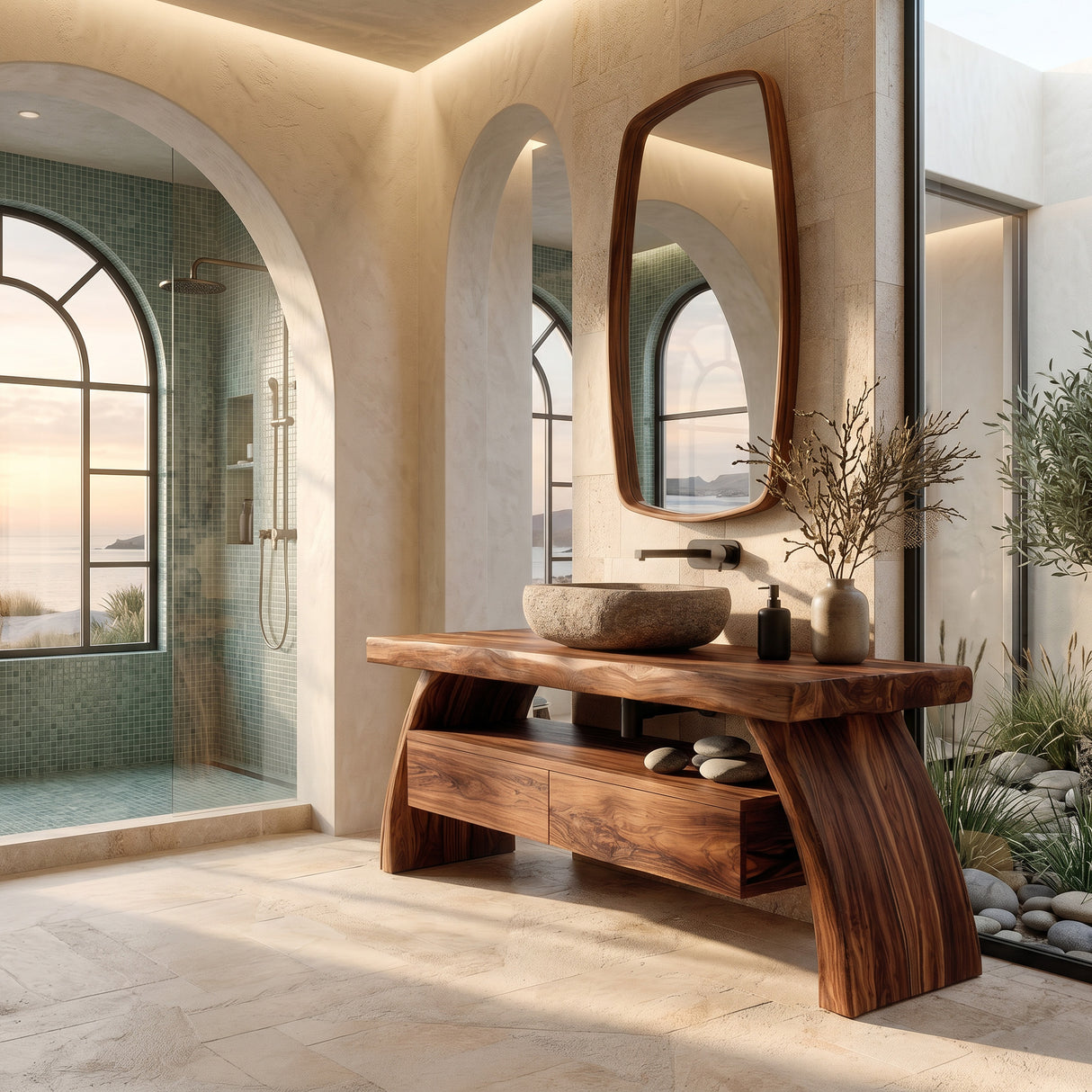 Contemporary Wood Bathroom Vanity With Drawer Storage For Bathroom
