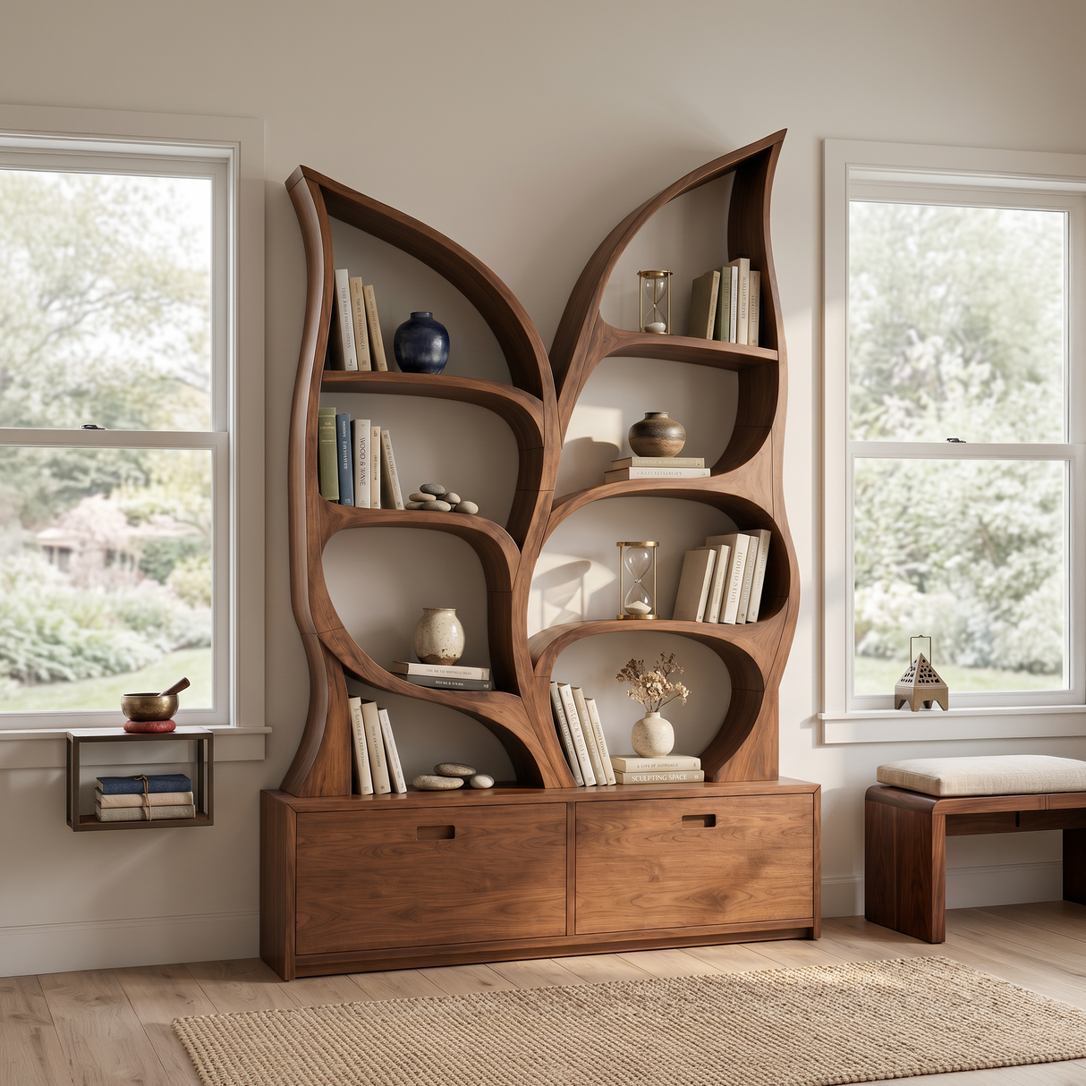 Modern Display Bookshelf For Quiet Reading Room