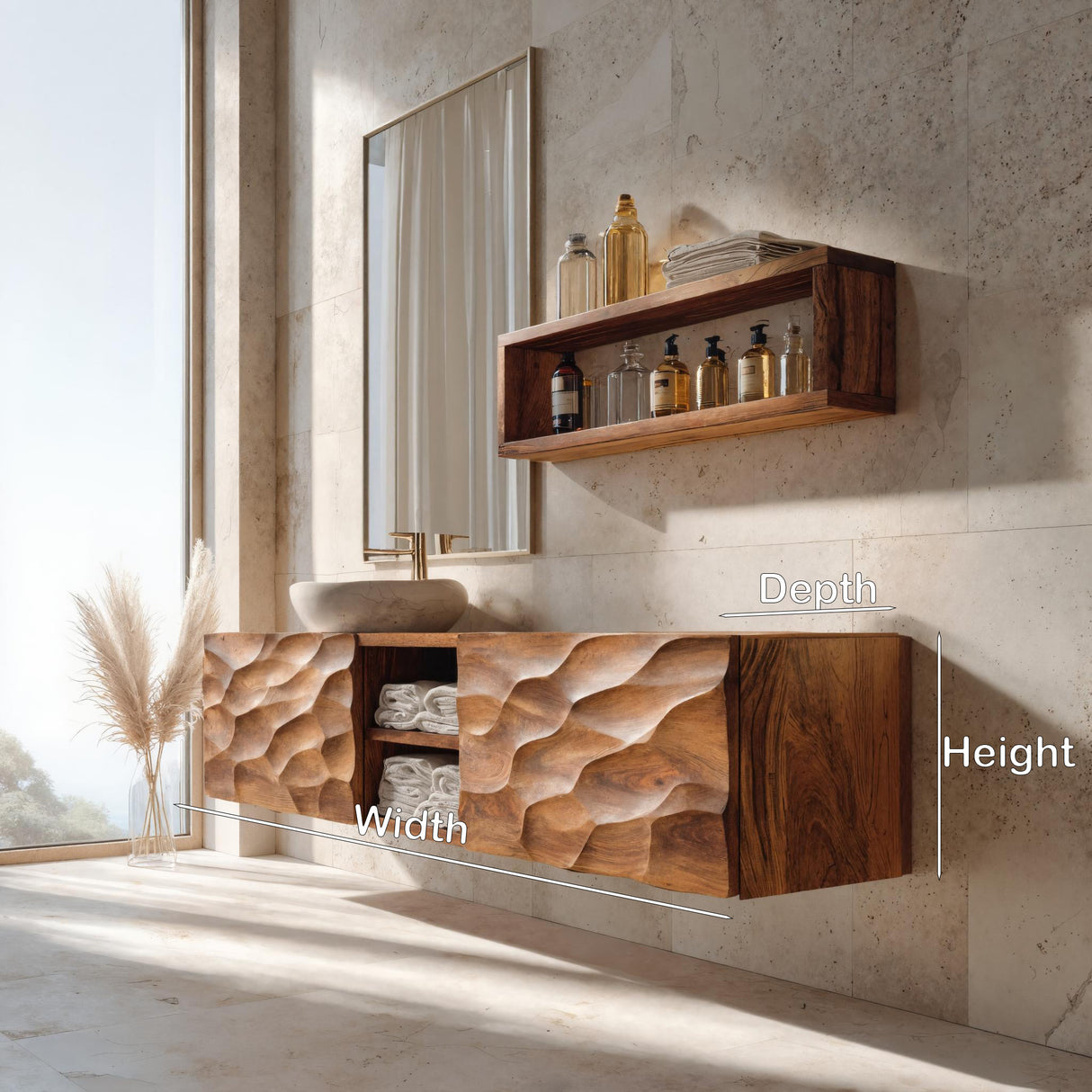 Sculptural Wall Mounted Bathroom Vanity For Bathroom Space