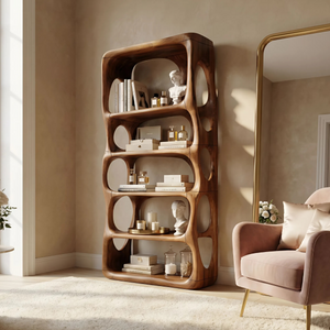 Farmhouse Handcrafted Bookcase Storage Organizer For Living Room