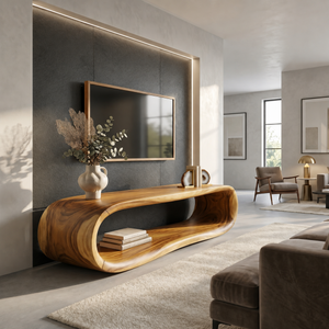 Luxury Sculptural TV Stand For Contemporary Living Room