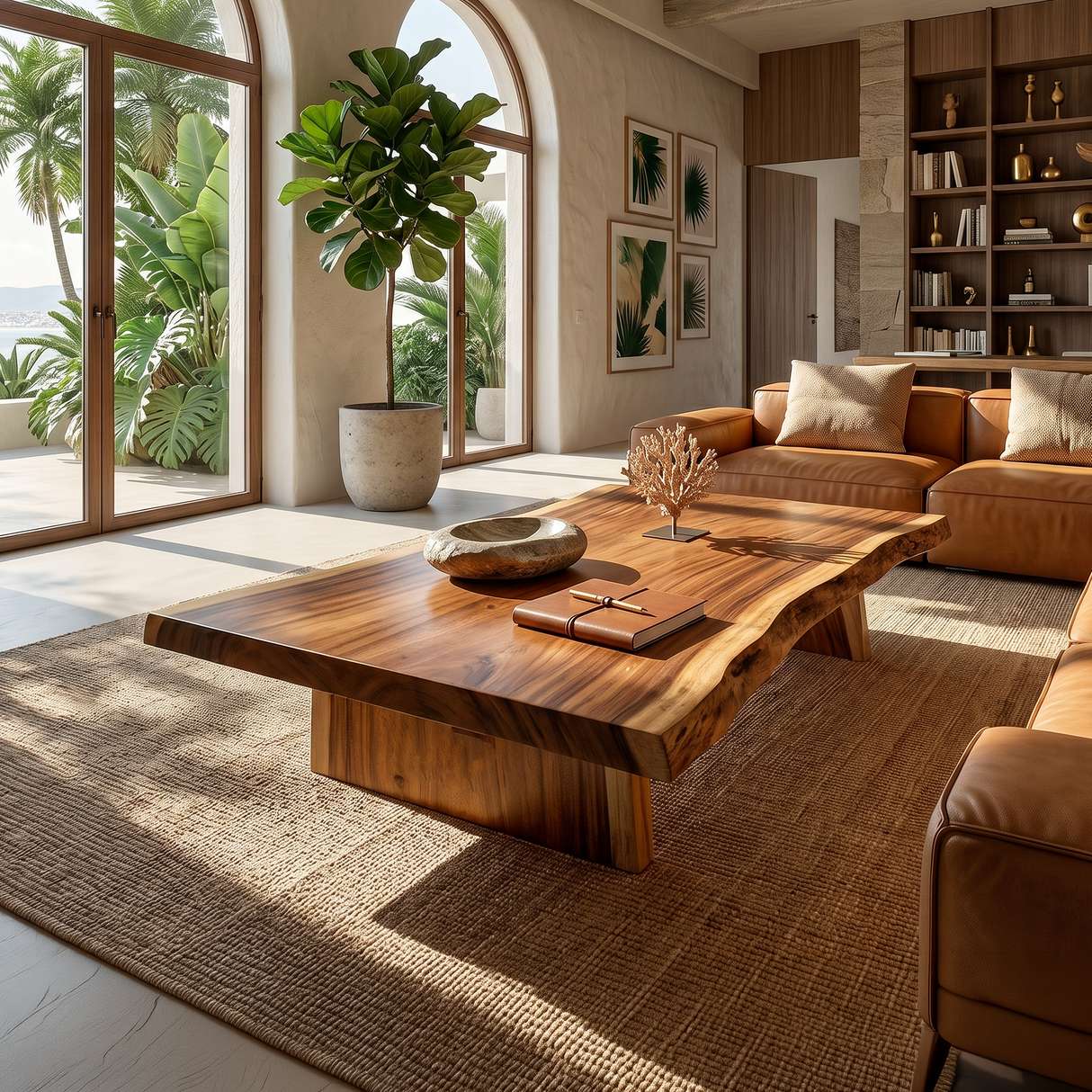 Organic Coffee Table For Tropical Villa Lounge