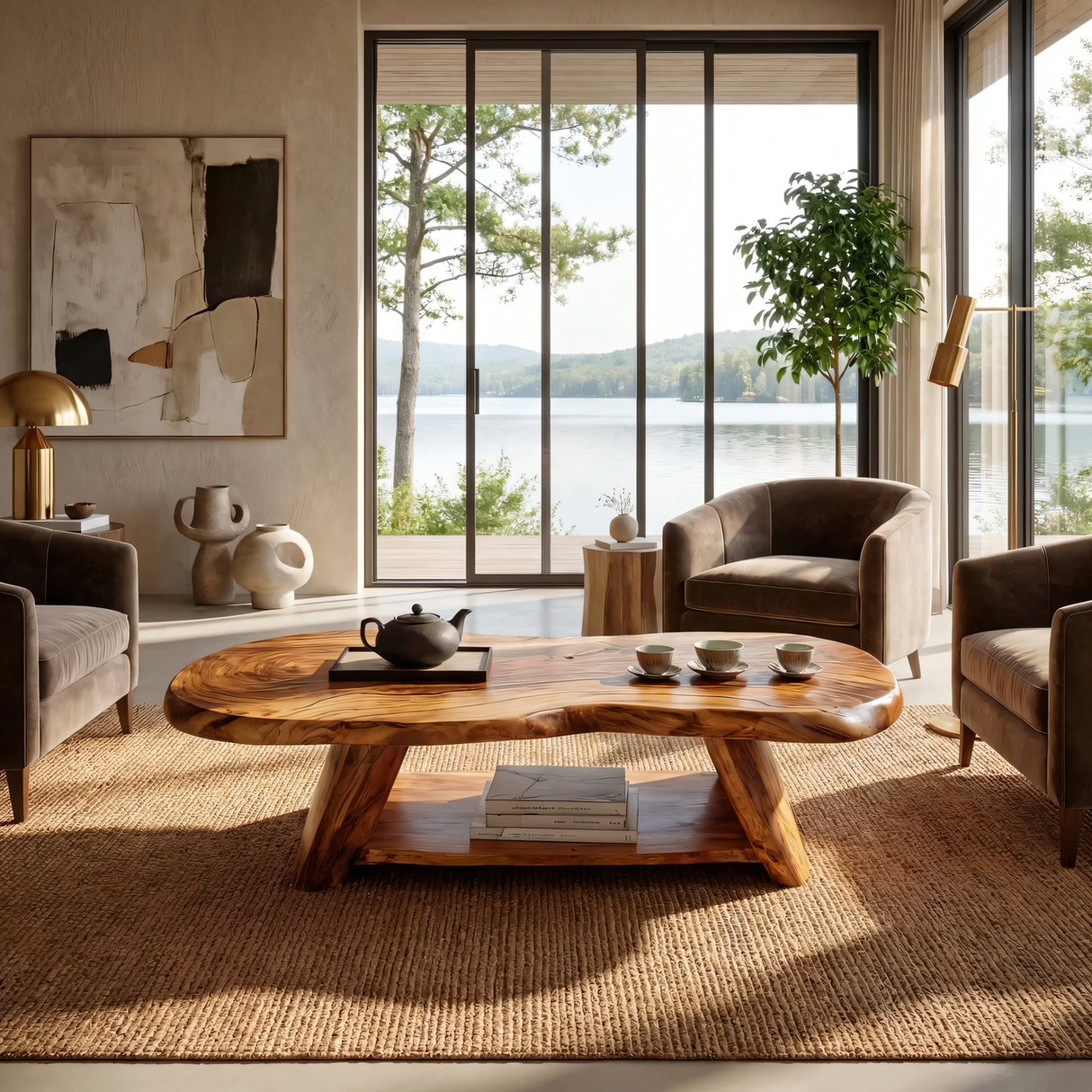 Modern Solid Wood Coffee Table For Living Roomdecor And Interior Design
