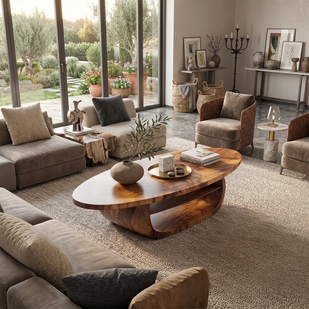 Modern Solid Wood Low Coffee Table For Living Room Furniture Decor