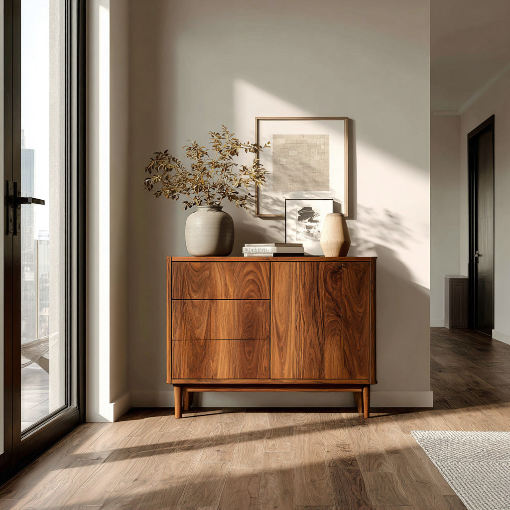 Minimalist  Console Table With Multiple Compartments For Living Room