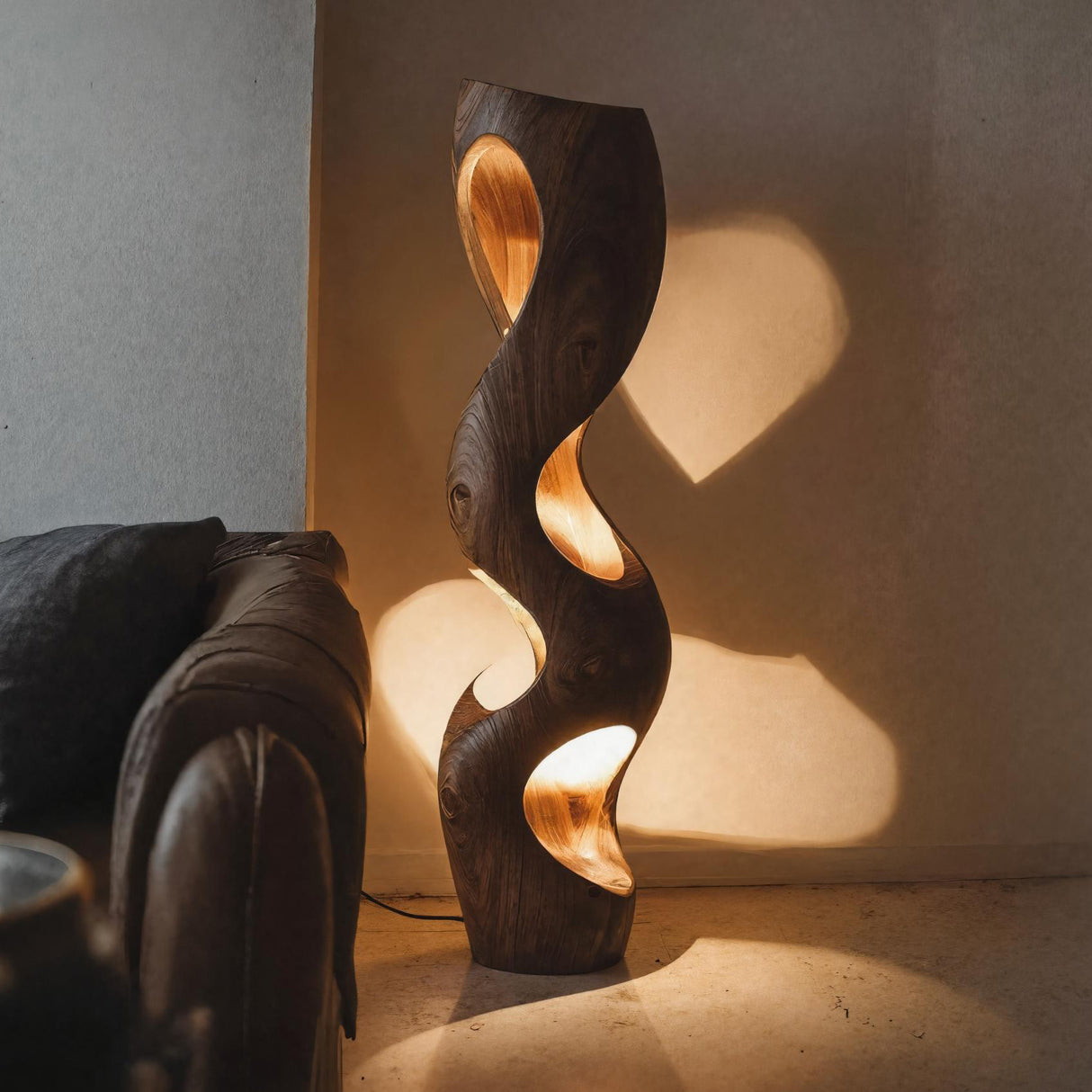 Organic Sculptural Floor Lamp For Modern Living Room