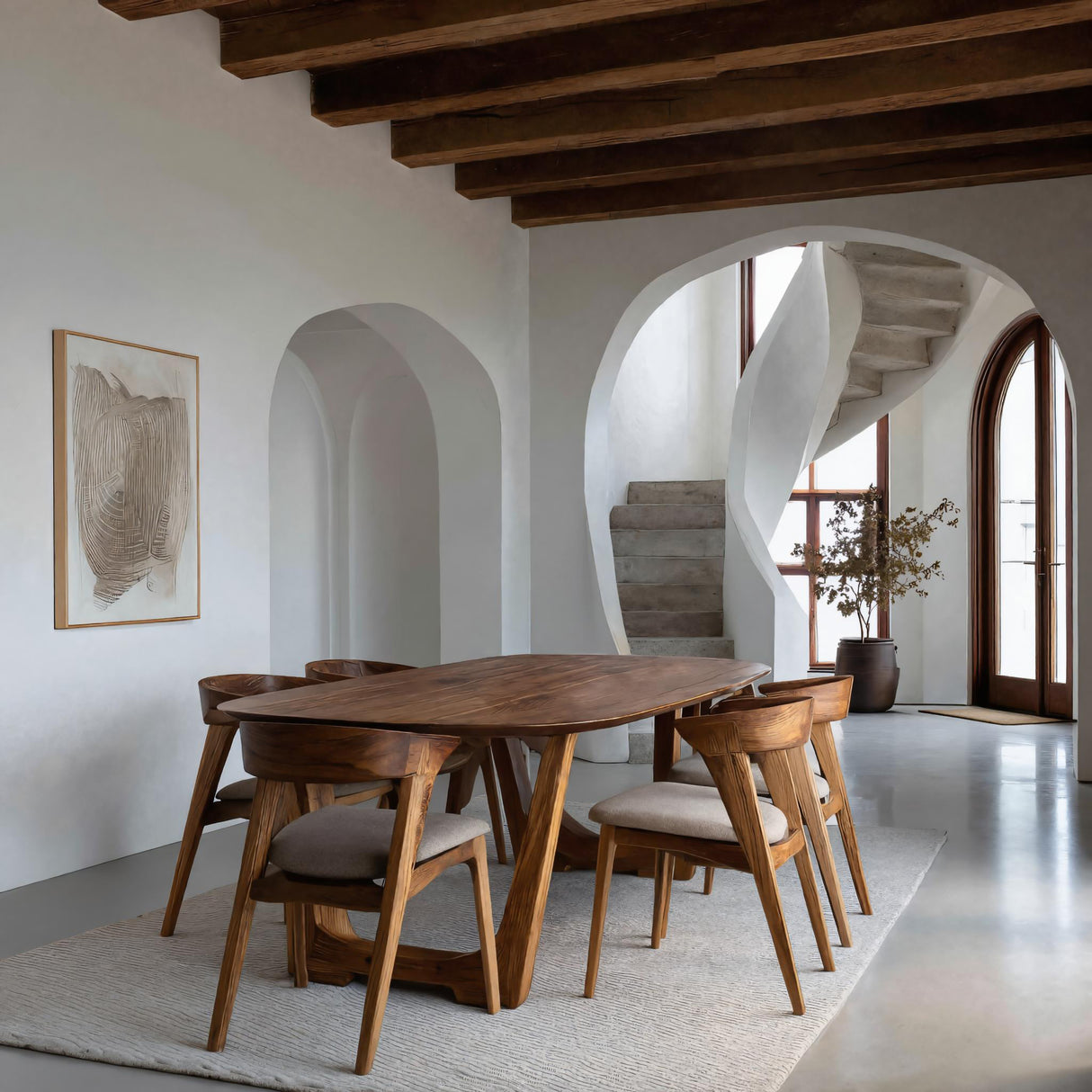 Modern Artistic Dining Table With Sculptural Presence For Dining Room