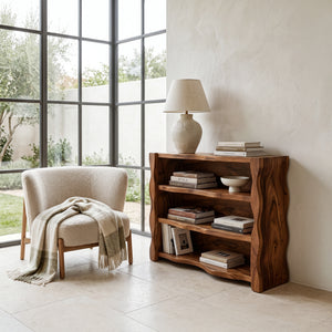 Organic Wavy Console Table With Three Tiers For Interior
