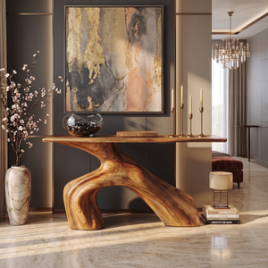 Farmhouse Live Edge Console Table Entryway Decor