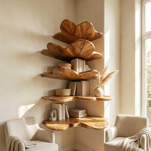 Modern Leaf Floating Shelf Bedroom Wall Decor Display