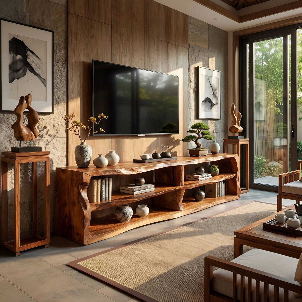 Minimalist Organic TV Cabinet For Media Room