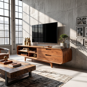 Luxury Walnut TV Cabinet For Elegant Master Suite