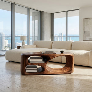 Contemporary Coffee Table With Built In Storage For Living Room