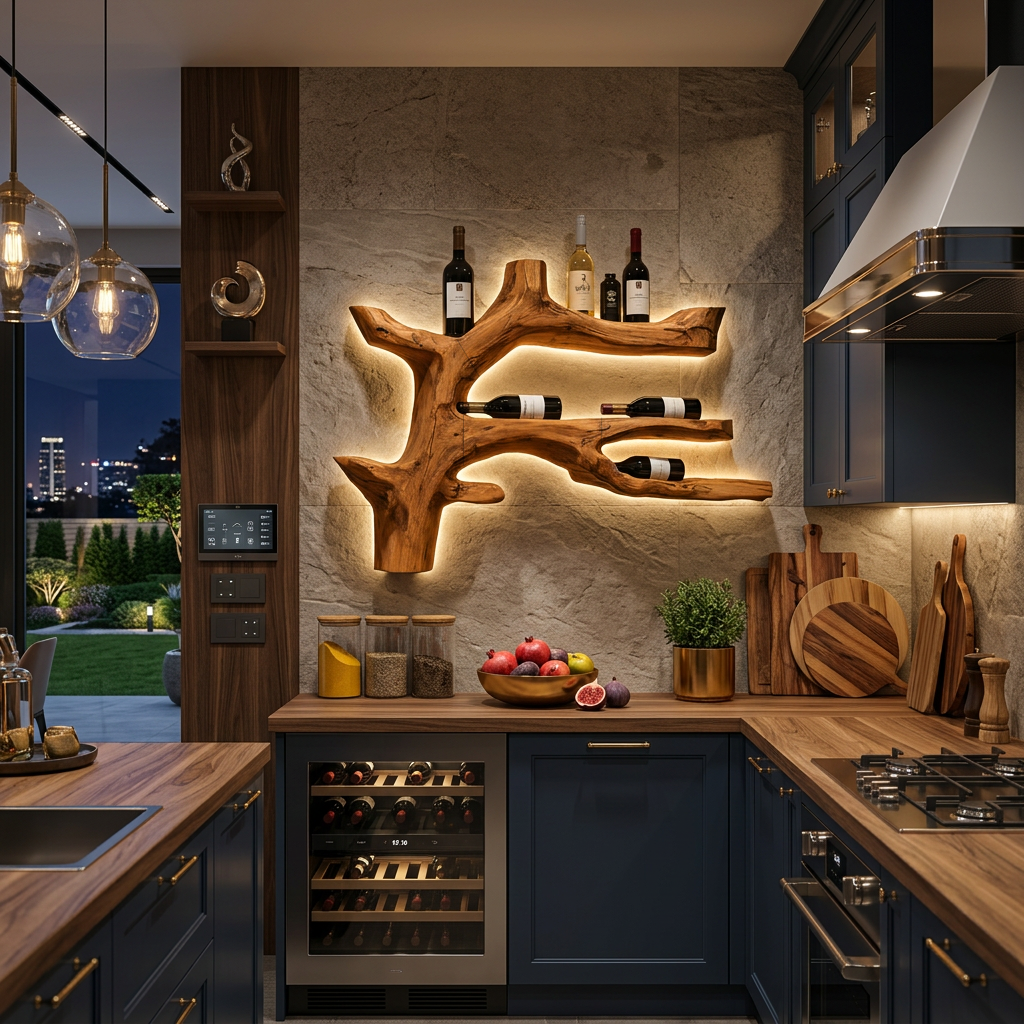 Modern Branch Wine Rack Wall Mount For Dining Wall Decor