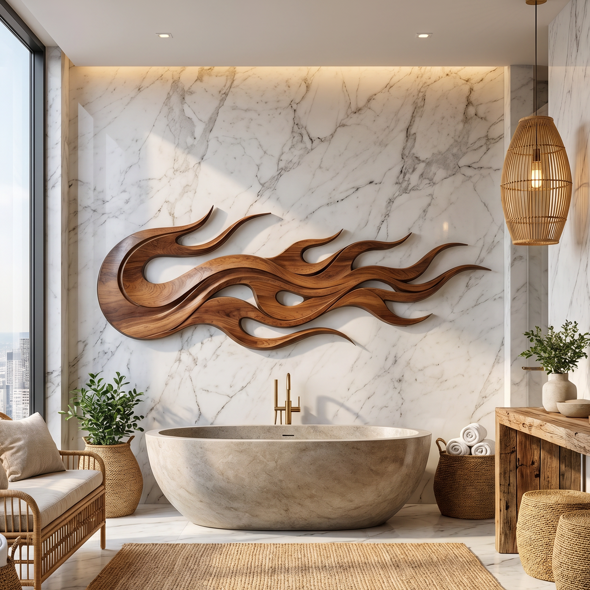 Minimalist Textured Wall Art For Hospitality Interior Space