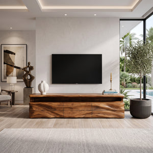 Modern TV Console With Shelf And Drawers For Living Room
