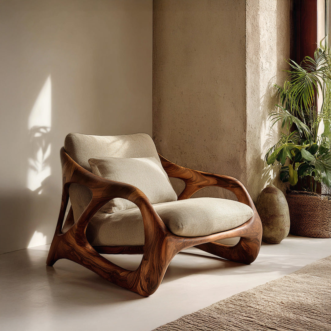 Luxury Frame Sculptural Armchair For Reading Nook