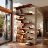 Organic Wooden Standing Shelf For Living Room