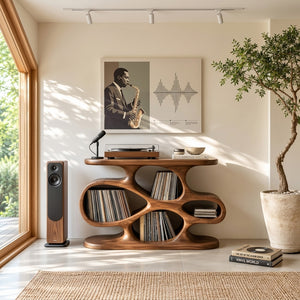 Contemporary Wooden Record Player Cabinet For Music Room