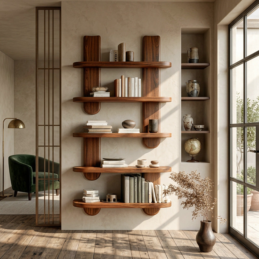 Modern Wooden Wall Mounted Bookshelf For Home Decor