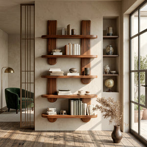 Modern Wooden Wall Mounted Bookshelf For Home Decor