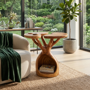 Nature Inspired Branch Side Table Sunroom Corner