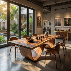 Sculptural Dining Table For Tropical Dining Space