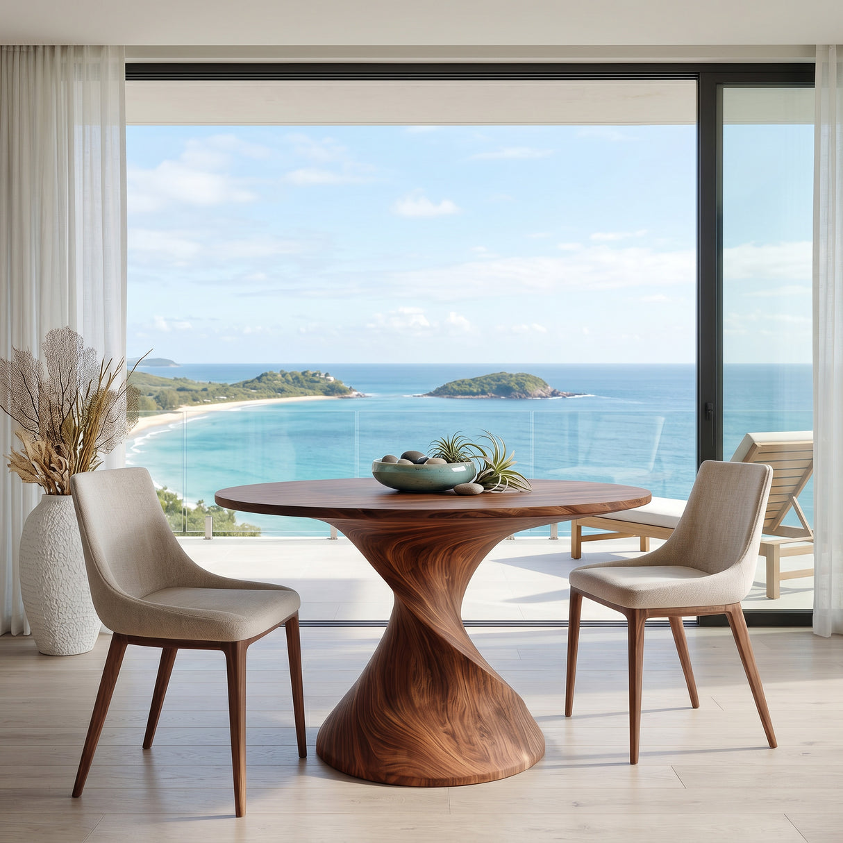 Organic Twisted Sculptural Dining Table For Breakfast Nook