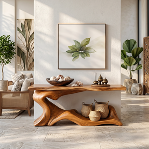 Rustic Live Edge Desk Entryway Design