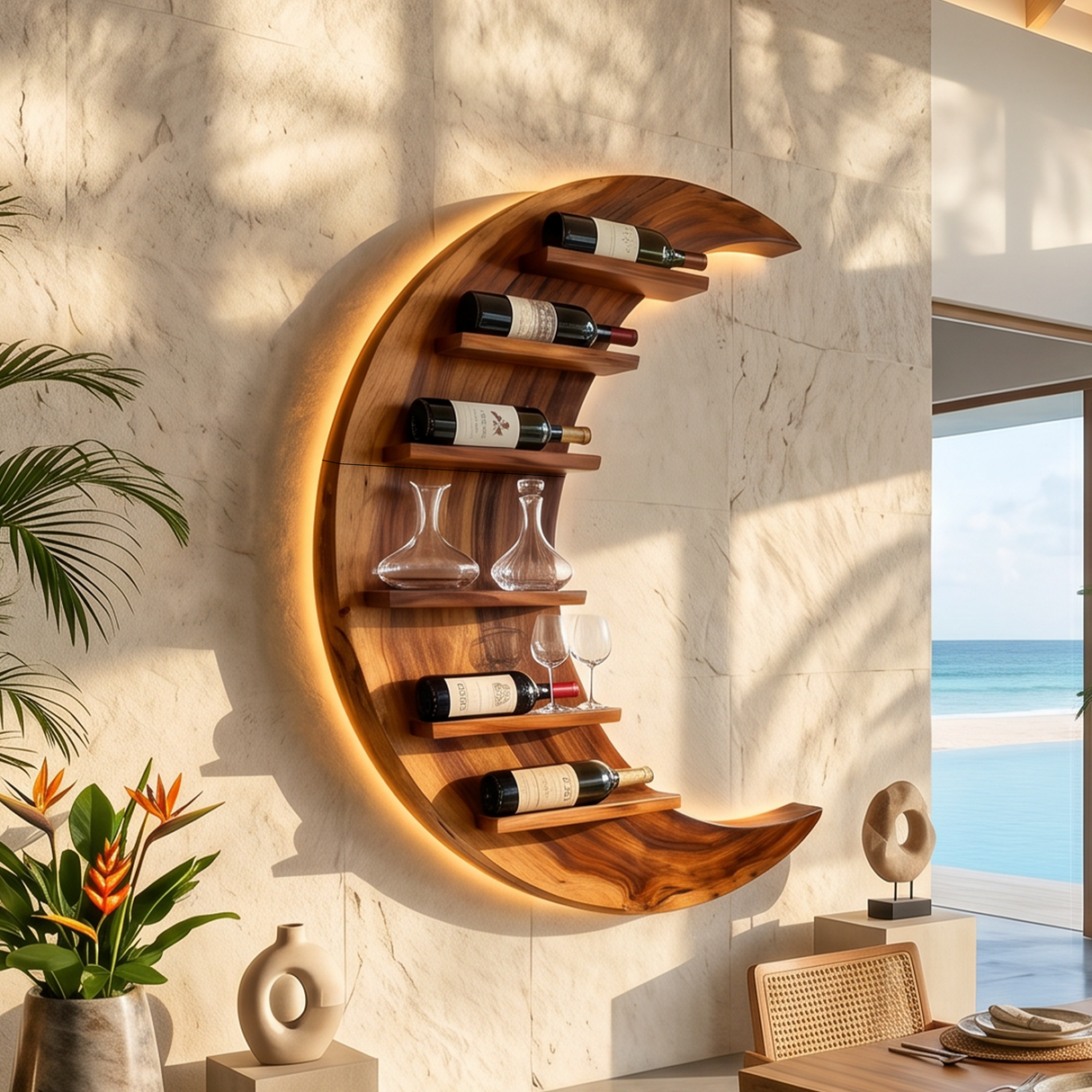 Minimalist Compact Wine Holder For Small Apartment