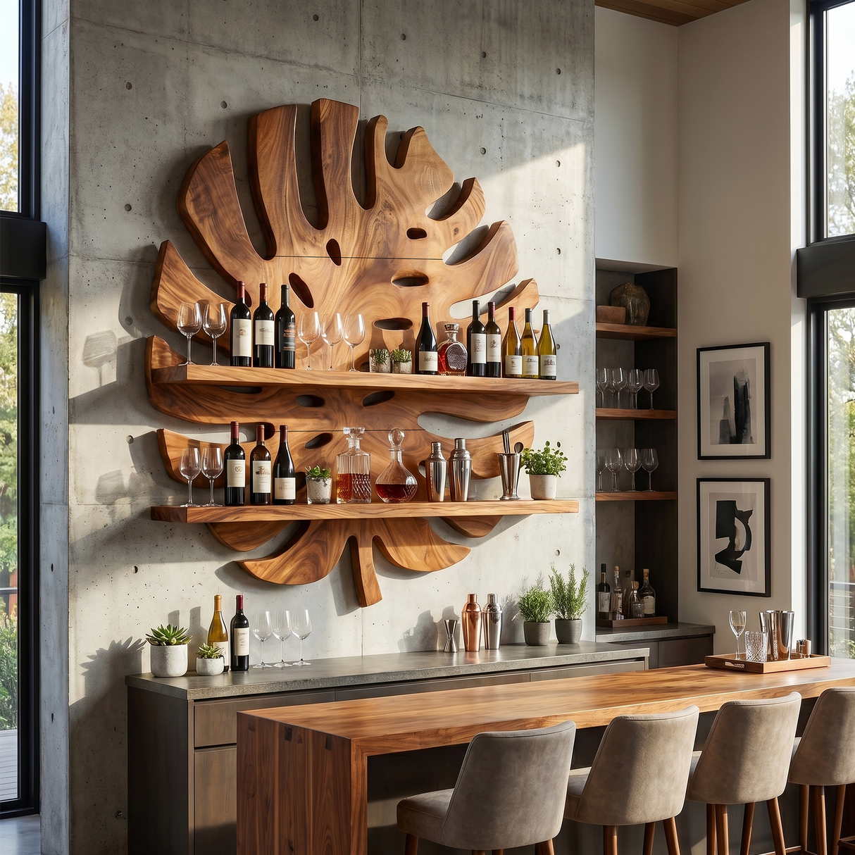 Modern Wall Wine Holder For Home Bar Bottle Showcase