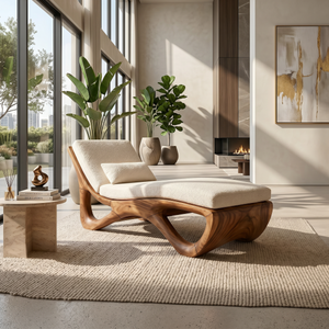Luxury Organic Modern Chaise Lounge High End Residential Interior