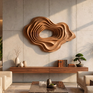 Mid Century Carved Relief Wall Panel Decor For Study Room