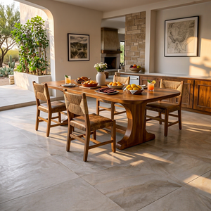 Wooden Dining Table With Farmhouse Style For Dining Room