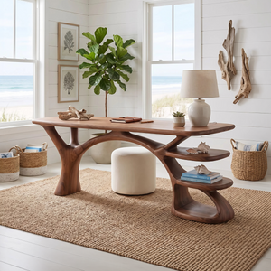 Modern Organic Form Study Desk Bedroom Workspace