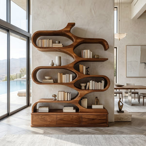 Contemporary Artistic Sculptural Bookshelf For Living Room