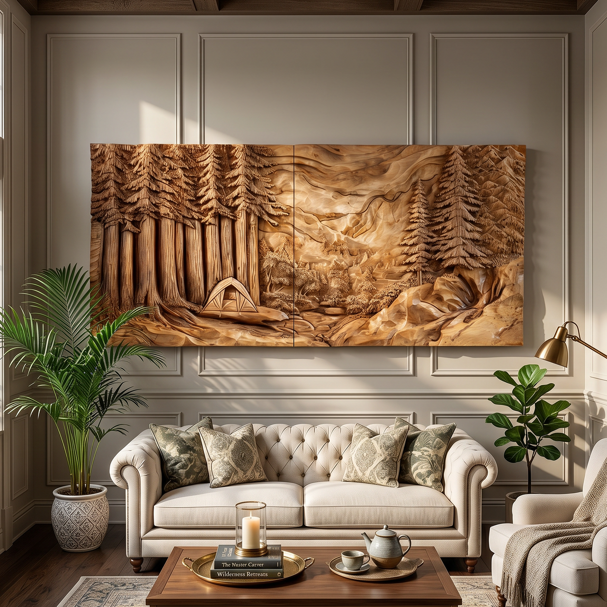 Illuminated Sunset Lake Wood Wall Art For Cozy Cabin Interior Decor