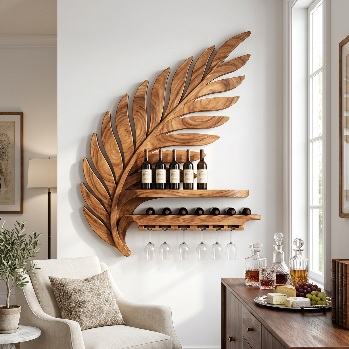 Industrial Wall Wine Rack For Loft Interior