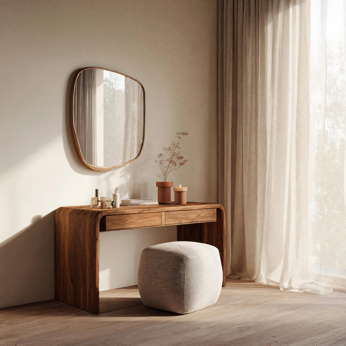 Modern Sculptural Vanity Table For Bedroom Interior