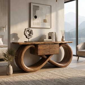 Organic Sculptural Console Table Contemporary Hallway