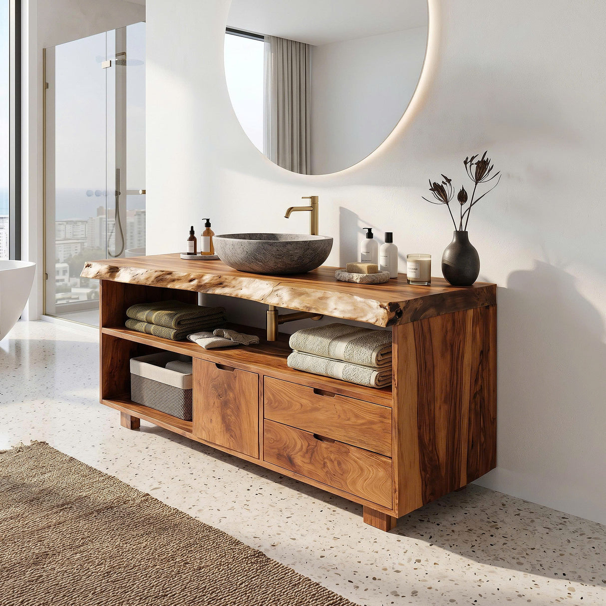 Modern Mid Century Vanity For Bathroom Makeover