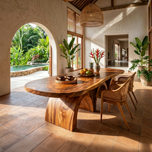 Scandinavian Live Edge Dining Table For Open Dining Area