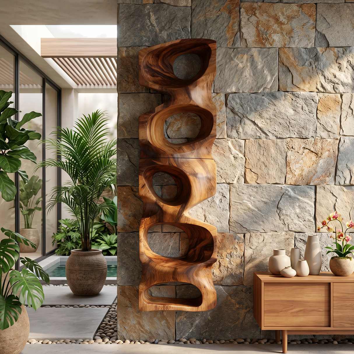 Contemporary Sculptural Display Shelf For Living Room