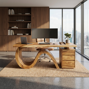 Organic Live Edge Executive Desk City Office